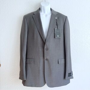 NEW Ted Baker Charcoal Debonair Plain Suit Grey Wool Blazer Modern Fit 44R